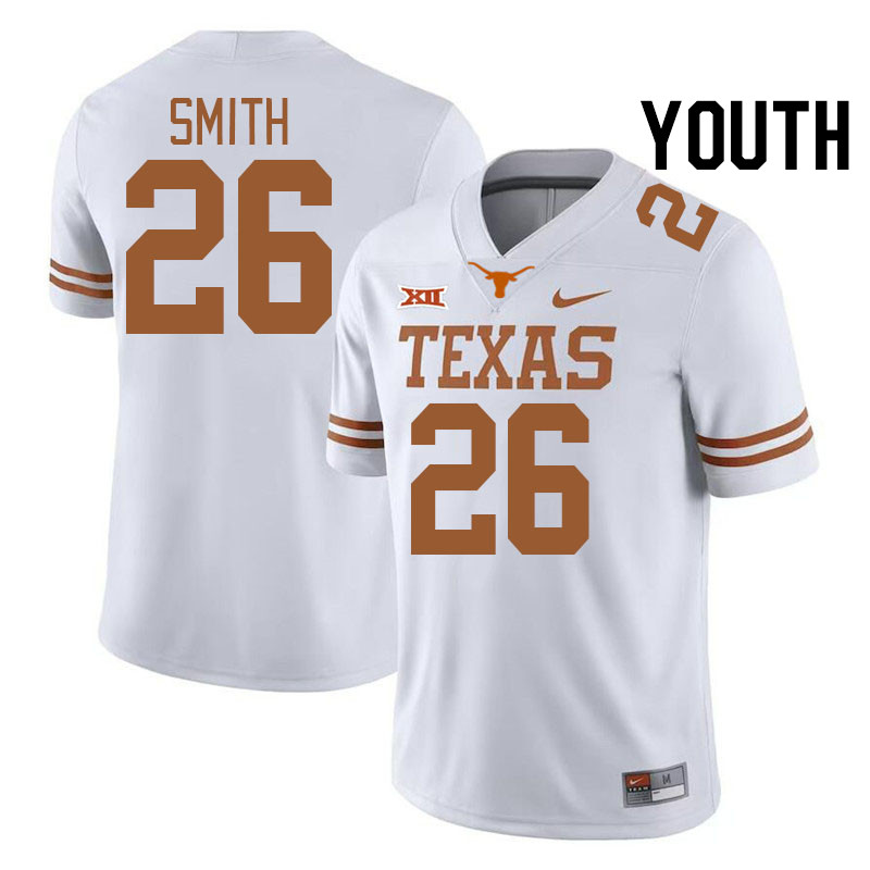 Youth #26 Ty'Anthony Smith Texas Longhorns College Football Jerseys Stitched-White